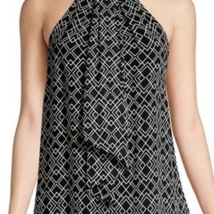 NWOT Joie Halterneck with Tie Black/White Geometric Print Sleeveless Small Top